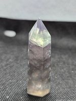 Fluorite tower front view showing colour zoning and termination