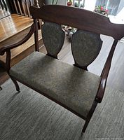 Front angled view of settee showing full structure