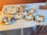 Full set laid out on table showing all pieces and pattern