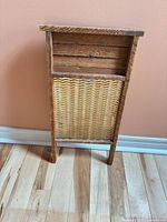 Front view of full washboard showing wood frame and galvanized ridged metal