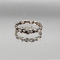 Braided silver-tone ring front view
