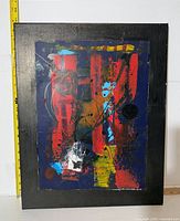 Full view of framed abstract painting
