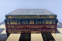 Spine view of all four Easton Press books stacked