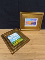 Both framed paintings side by side for scale and style