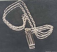 Full view of sterling chain with Mezuzah pendant