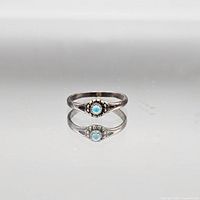 Full view of sterling silver ring with turquoise stone