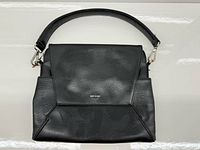 Front view of black Matt & Nat Minka faux leather bag