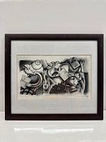 Framed graphite artwork front view