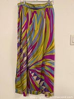 Front view of full-length Pucci silk jersey harem pants