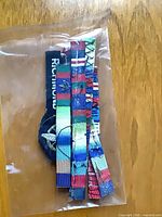 Bagged view of ribbon fragments and badges