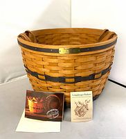 Overall view of basket with brochures