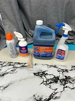 Group shot of all five cleaning items on table