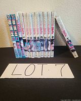 Spines of all 13 Dragon Ball volumes lined up