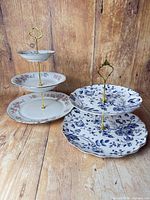 Both tiered stands side by side showing overall design and tier count