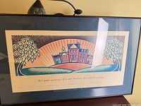 Full view of framed Preservation Week 1994 print with mat and frame