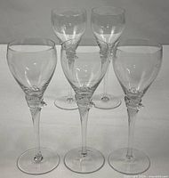 Front view showing four of five Primavera glasses