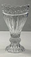 Full view of footed crystal vase