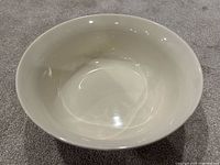 Top view of off-white ceramic bowl interior