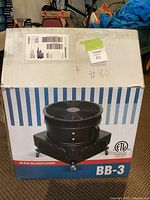 Factory box for BB-3 blower showing product image and model number