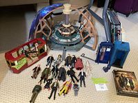 Overview of playsets, figures, books, DVD