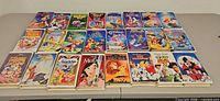 Full set of 24 Disney VHS tapes laid out