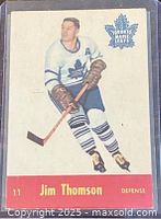 Front of Jim Thomson #11 Parkhurst card in sleeve