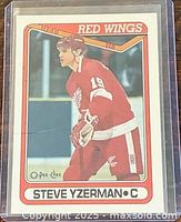 Front of 1990-91 O-Pee-Chee Steve Yzerman card in sleeve