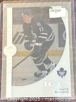 Front of 1997-98 Upper Deck Ice Mats Sundin card in sleeve