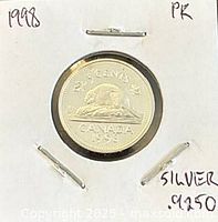 Reverse side showing beaver design and 1998 date in 2x2 holder