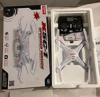 Retail box showing Syma X5C-1 Upgraded Version quadcopter