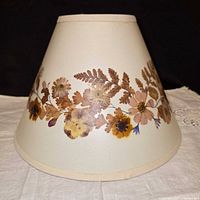Side view showing pressed flower design on lampshade