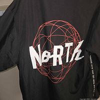 Rear view showing NORTH graphic with red basketball design