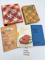 All five cookbooks laid out for overview