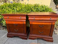 Front view of both cherrywood nightstands