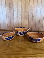 Front view of all three matching bowls