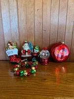 Group shot of all ornaments and jingle bell bracelet