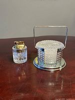 Table lighter and coaster holder side by side