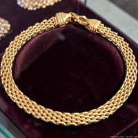 Bracelet displayed in circular form showing overall design and clasp