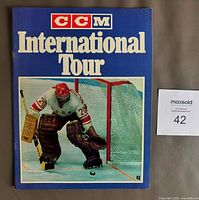 Front cover showing CCM International Tour title and Tretiak photo