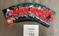 Fanned display of full 15-card Pride of Canada set