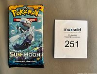 Front view of sealed Sun & Moon Pokémon booster pack
