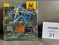 Front of sealed Skybox Star Trek Edition box showing branding, price sticker, pack count