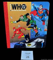 Front cover with heroes artwork and MaxSold lot tag