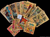 All comics spread out showing variety and condition