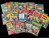 All 24 Archie digest comics spread out