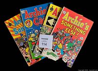 Front covers of four Archie comic books overlapped