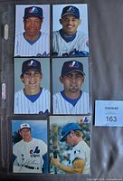 Fronts of all six postcards in binder page