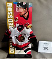 Daniel Alfredsson jersey on stand close-up