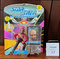 Front view sealed Worf figure on card