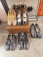 All five pairs of shoes arranged for overview